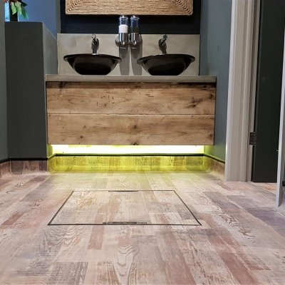 Forbo cap and cove toilet flooring